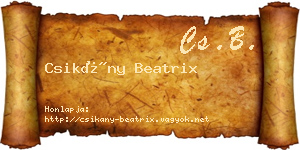 Csikány Beatrix névjegykártya