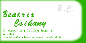 beatrix csikany business card